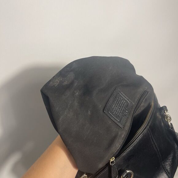 COACH F57520 SMALL BAG CHRISTIE CARRYALL IN CROSSGRAIN LEATHER BLACK - Picture 13 of 16